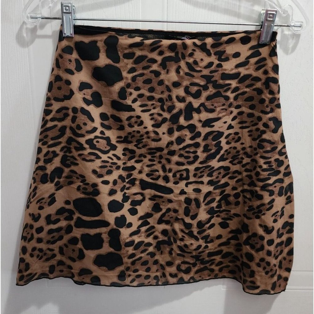 NEW Dolls Kill x dELiA's Women's Lightweight‎ Mini Skirt Lined Animal Print Sz S